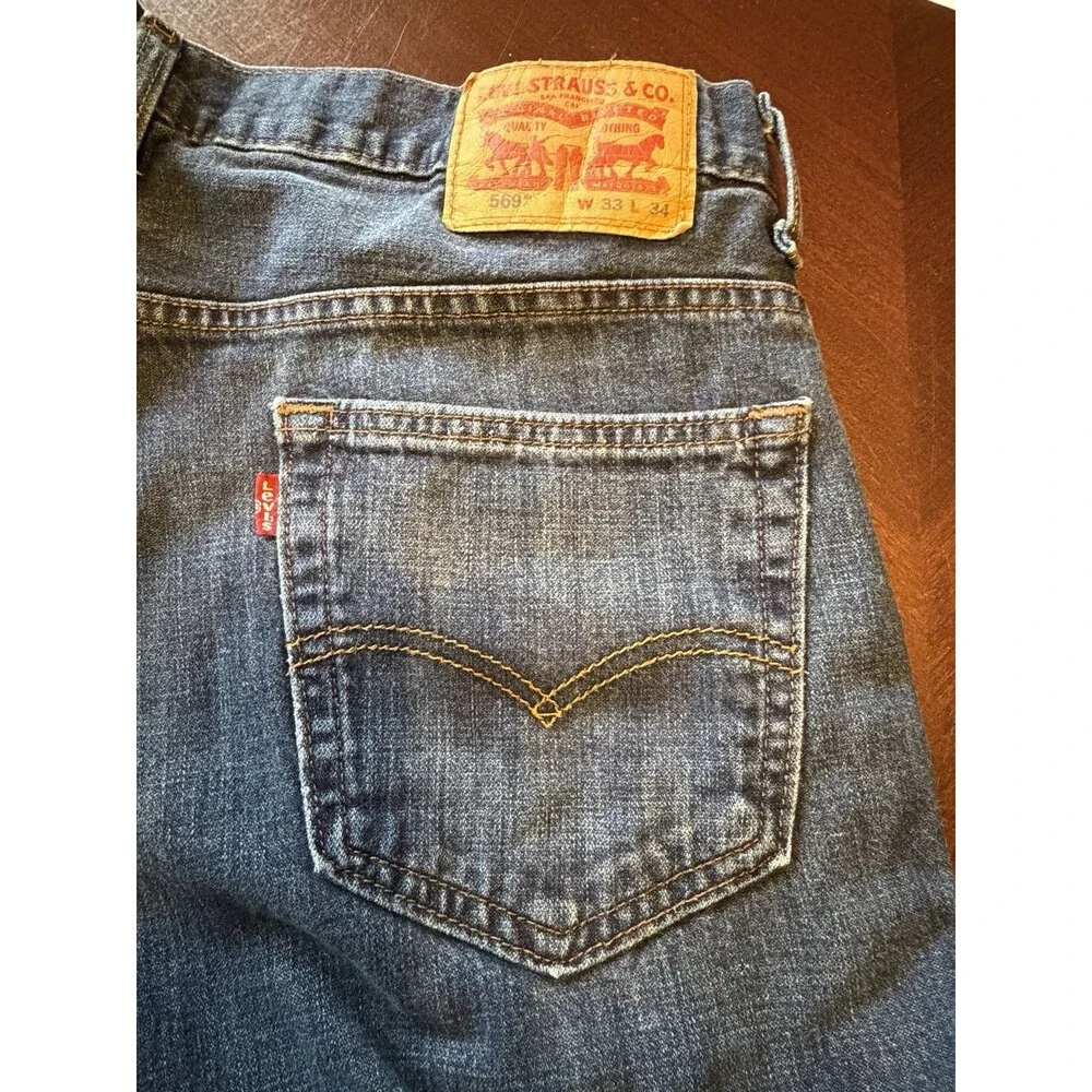 Levis 569 Mens 33x34 Loose Straight Fit Men's Jeans Classic Straight Leg